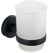 Aqualine - Portaspazzolino a parete SAMBA bianco latte vetro/opaco nero