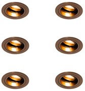 Set di 6 faretti da incasso bronzo scuro rotondi orientabili - Chuck