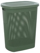 Portabiancheria con coperchio in plastica verde salvia 58 lt Kamala