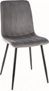 Sedia Alan in velluto grigio Blu14