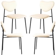 Pack 4 Sedie Cora Black Velluto - Beige