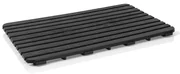 Pedana doccia antiscivolo 80x50 cm nero con effetto legno in plastica