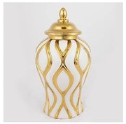 Vaso in ceramica 30,6x16,2 cm oro/bianco