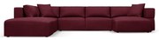 Divano a U angolare bordeaux, angolo sinistro Esther - Milo Casa