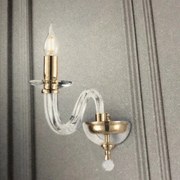 Applique 12 cm RAVEL 1 luce in vetro lavorato a mano Oro