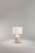 Lampada tribale da tavolo beige paralume in tessuto avana attacco e...