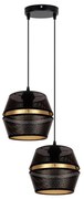 Lampadario a cavo PARIS 2xE27/60W/230V nero/oro