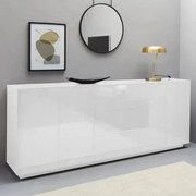 Credenza Bianca Lucida Bloom - Dimensioni 220,1 x 41,4 x 86 cm