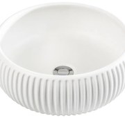 Lavabo da appoggio tondo in cemento L 38 x P 38 x H 16 cm bianco