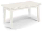 Tavolo allungabile in legno massello bianco opaco 180x85 cm