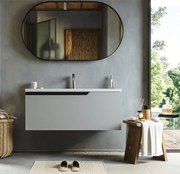 Mobile bagno clear grey 100x45 Modena un cassetto maniglia a gola con lavabo in ceramica lucida