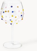 Set di 4 bicchieri da vino in vetro soffiato Perli