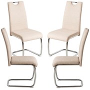 Pack 4 Sedie Hallen Tessuto - Beige
