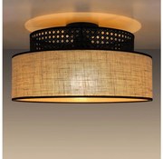 Plafoniera BOHO 1xE27/60W/230V diametro 40 cm nero/rattan