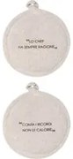 Set 2 presine 17 cm tortora con scritta
