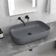 Lavabo D'Appoggio 60x39 Cm Karag Grey Opaco