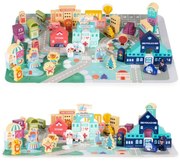 Set di costruzioni educative in legno per bambini - città 121 pezzi