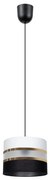 Lampadario a sospensione con filo CORAL 1xE27/60W/230V bianco e nero