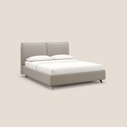 Nives letto imbottito contenitore sfoderabile in microfibra velluto impermeabile T09 tortora
