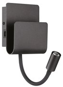 Ideal Lux - Luce Spot da parete a LED PROBE LED/9,5W/230V USB CRI 90 nero