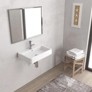 Lavabo Sospeso 60x40 Cm Karag "Contour" Bianco Lucido