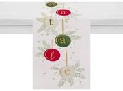 Runner natalizio bianco palline rosse e verdi