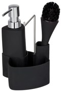 WENKO 3620127800 - Set per il lavaggio EMPIRE 11x19 cm nero/argento