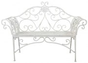 Panca Eloise bianco antico - Panca da giardino in acciaio verniciato, colore bianco, 136 x 46 x 96 h c