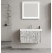 Mobile sottolavabo e lavabo Portofino per vasca centrale grigio antico in mdf L 80 x H 51 x P 40 cm, 1 anta 2 cassetti