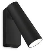 Applique Moderna Pipe Metallo Nero Led 7W 3000K Luce Calda