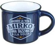 Tazzina caffè con nome Mirko in gres porcellanato