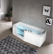 Vasca 160x70 con accesso facilitato sinistra standard con telaio e 3 pannelli bianco Iris IRI216070 Novellini