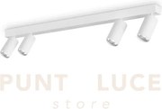 Profilo applique a parete bianco 4 luci attacco gu10 90cm diffusori...