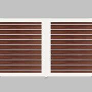 Cancello automatico battente ALBA Maia120-20 in alluminio, apertura centrale, L 350 x H 190 cm, di colore noce
