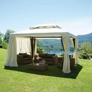 Gazebo Rettangolare in alluminio grigio copertura ecru L 400 x P 300 x H 300 cm