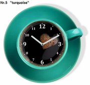 Orologio da cucina a forma di tazzina di caffè Turchese