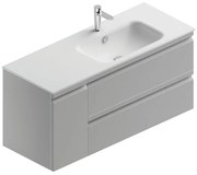 Mobile sottolavabo e lavabo Pull per vasca a destra grigio artico opaco in mdf L 120 x H 56 x P 46 cm, 1 anta 2 cassetti