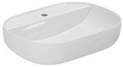 Lavabo D'Appoggio Con Foro 60x45 Cm Azzurra Ceramica "Elegance Zip" Bianco Lucido
