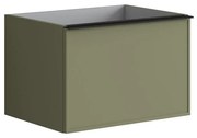 Mobile da bagno sospeso sotto lavabo L 60 x H 40 x P 45.5 cm verde laccato opaco, 1 cassetto Pixel frame