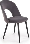 Sedia K384 grigio velluto