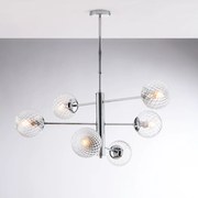 Lampadario Contemporaneo Demetra Cromo 6 Luci E14