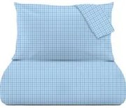 Parure copripiumino matrimoniale bluette Pied de poule in cotone