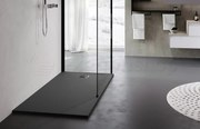 Piatto doccia 100x70 spessore 3 cm effetto pietra in mineralsolid nero antracite Novomatt NVM100703 Novellini