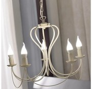 ONLI - Lampadario a sospensione con catena CANDELA 5xE14/6W/230V bianco