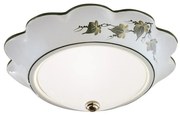 Plafoniera Classica Capua Ceramica E Ottone Satinato 1 Luce E27