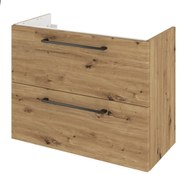 Mobile da bagno sospeso sotto lavabo L 75 x H 58 x P 33 cm rovere laminato opaco, 2 cassetti SENSEA Remix