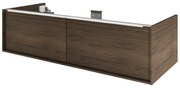 Mobile da bagno sospeso sotto lavabo L 120 x H 32 x P 48 cm betulla satinato, 2 cassetti SENSEA Neo