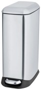 Cestino per la spazzatura color argento opaco in acciaio inox con pedale 12 l Design – Wenko