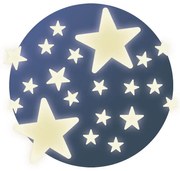 Pezzi in plastica fosforescenti con adesivo - stelle