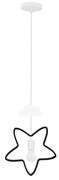 Lampadario sospeso per bambini STARS su cavo 1xE27/20W/230V nero/bianco